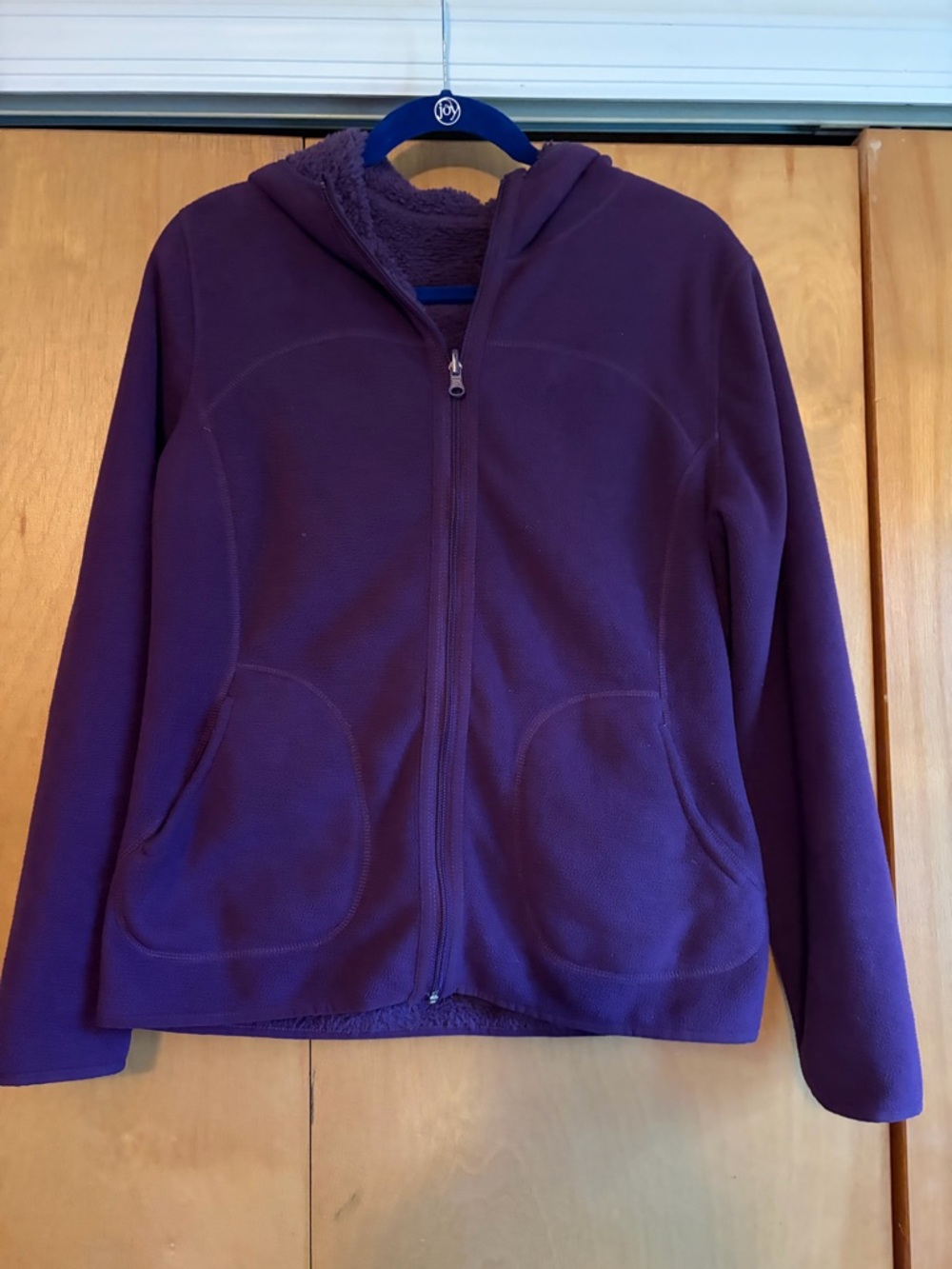 Women’s Tek gear Purple Full-Zip Hooded reversible Fleece Jacket